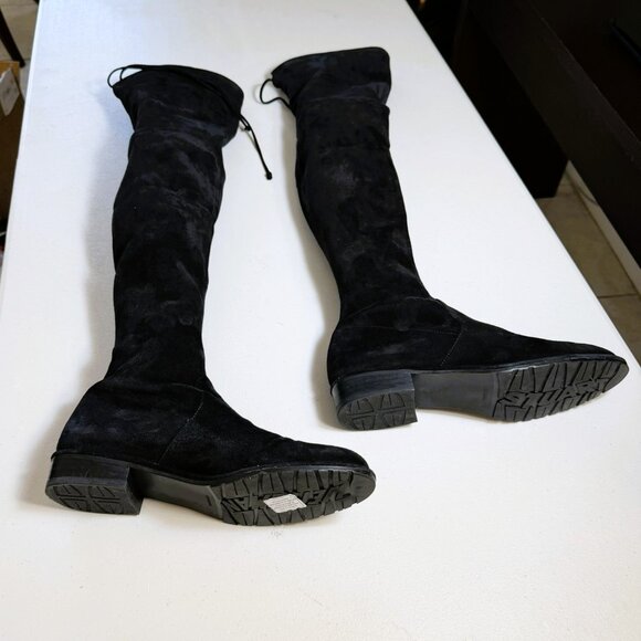 Stuart Weitzman Lowland Black Suede Over the Knee Boots 6M - Picture 6 of 13